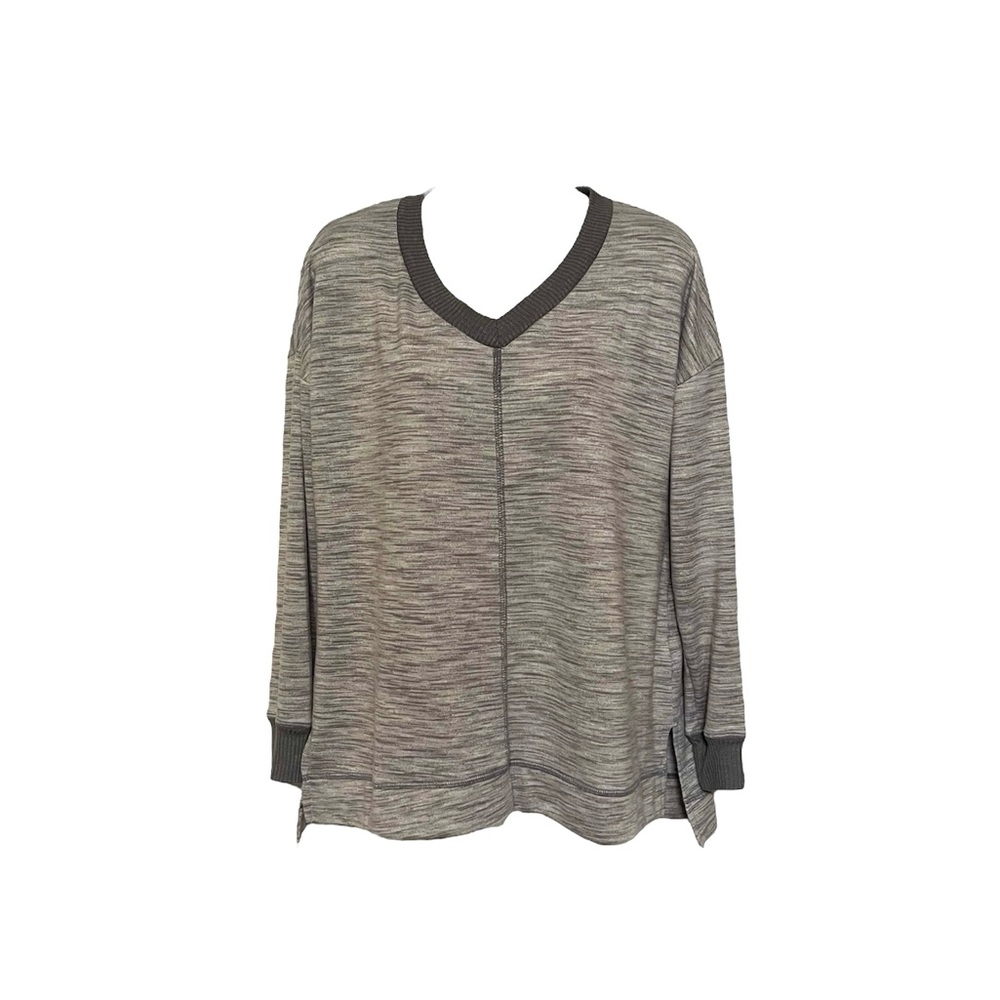 Secret Treasures Essentials Small V-neck Knit Sleep Pajama Lounge Top gray